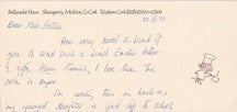 Item #8403 Letter: Myrtle Allen to Sheila Scotter. Myrtle Allen.