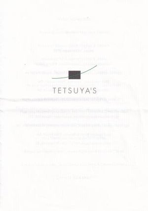 Item #9778 [Menu] Tetsuya's. Tetsuya's