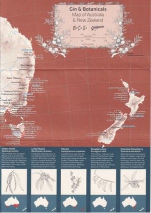 Item #9780980406832 Gin & Botanicals Map of Australia & NZ. Martin von Wyss